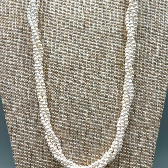 Napier Pearl Necklace Twisted 4 Strands 24” Bridal Vintage Napier - Picture 2 of 6